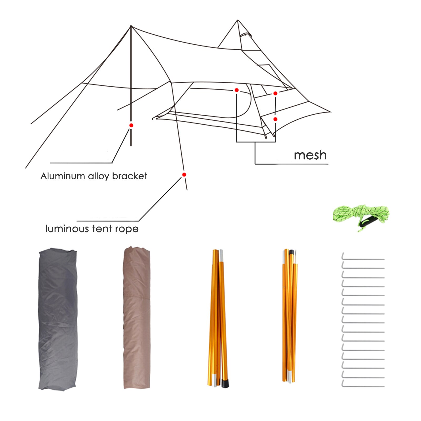Cheap Goat Tents Camping Tents 4 People Easy Setup Portable Outdoor Compact Large Tent For Family Waterproof Backpacking Hiking Stand Up Cabin   
